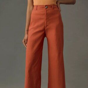 Anthropologie Ettie High-Rise Crop Wide-Leg Pants